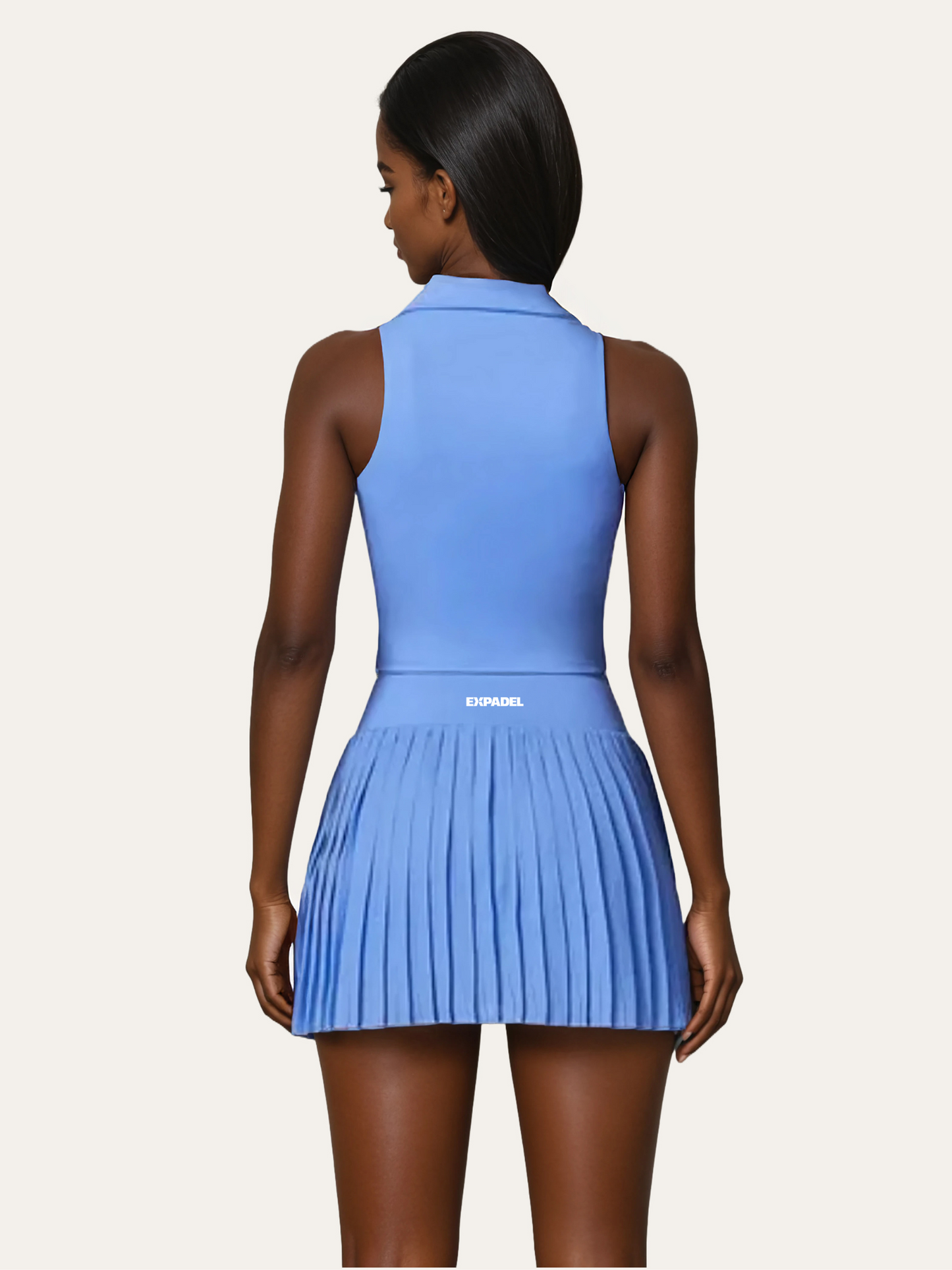 Viktoria - Sleeveless Blue Polo 2-Piece Padel Set